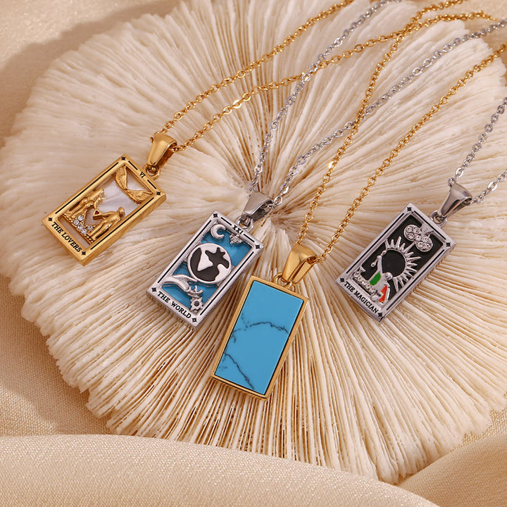 Olivenorma Stainless Steel 18k Gold Plated Tarot Card Necklace - image 36