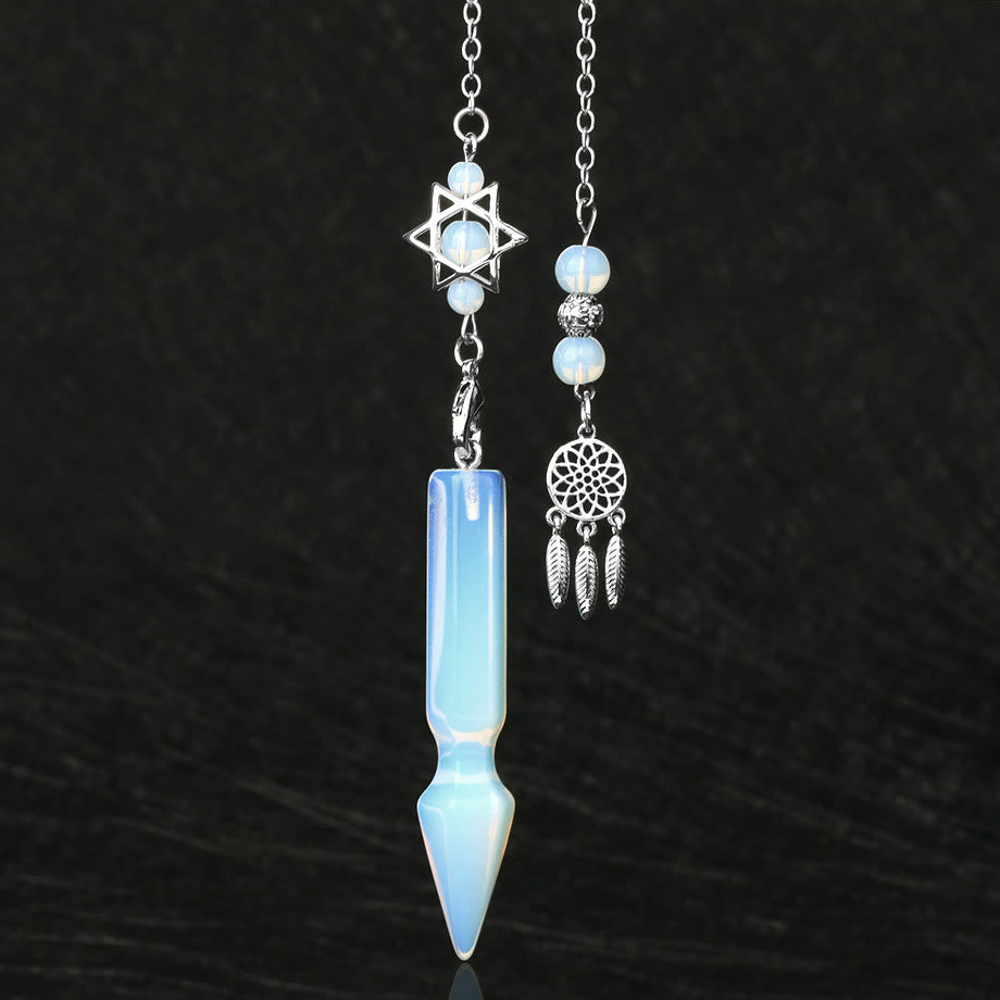 Olivenorma Natural Crystal Metatron Lotus Pendulum - Opalite - image 7