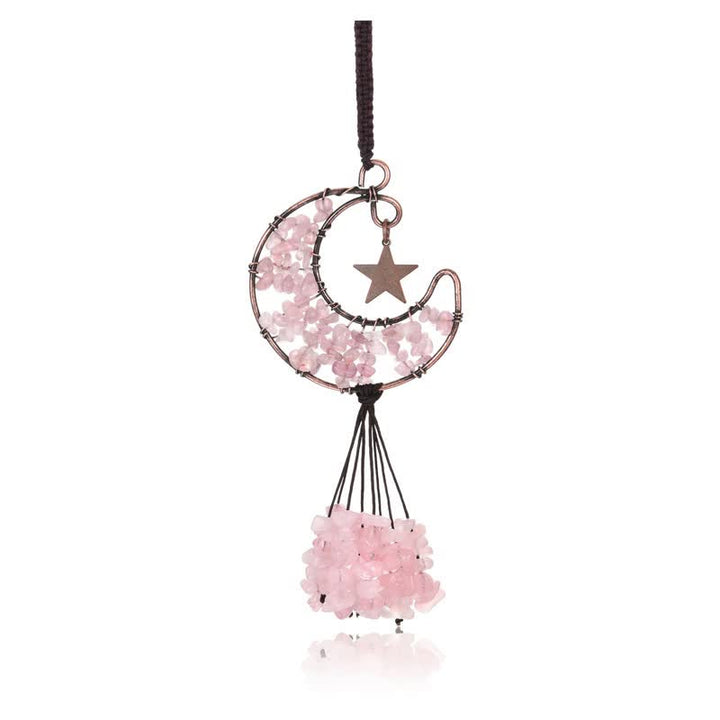 Olivenorma Moon And Star Chakra Crystal Wind Chime - Rose Quartz - image 24