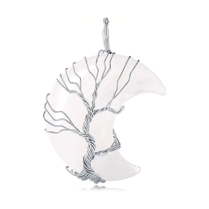 Olivenorma Natural Crystal Moon Necklace - Clear Crystal（White Crystal) - image 19