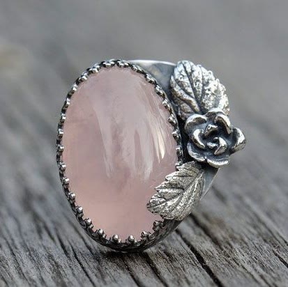 Olivenorma Cotyledon Flower Accessory Oval Rose Quartz Ring - 10 - image 0
