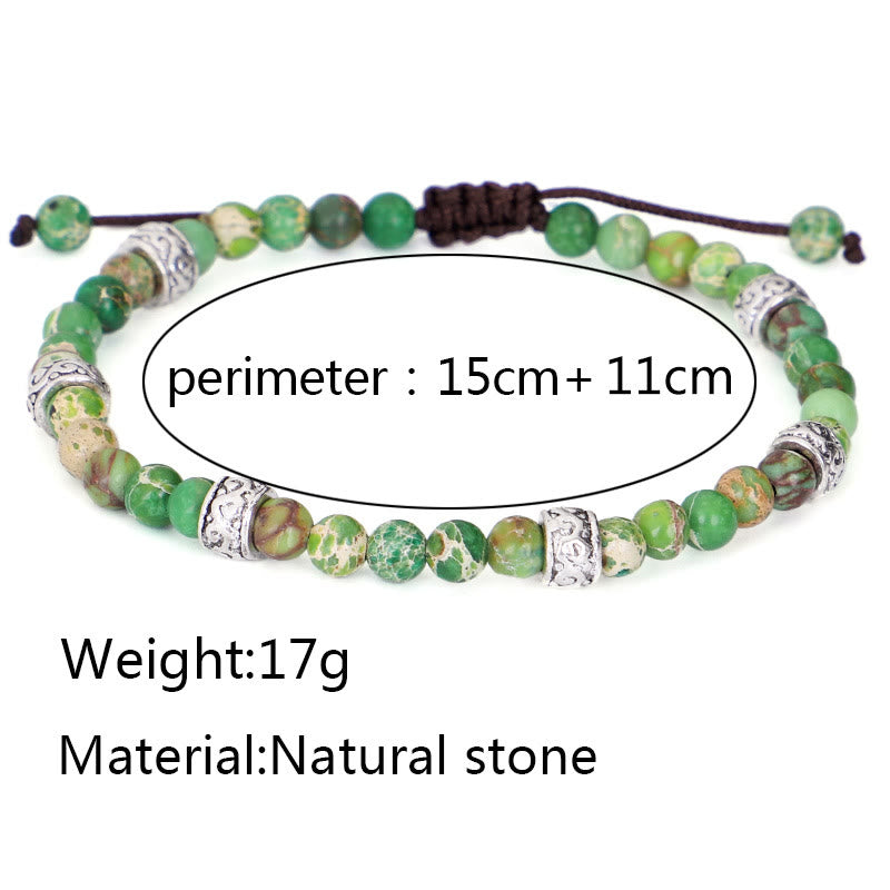 Olivenorma Natural Multicolor Imperial Stone Beaded Braided Bracelet - image 13