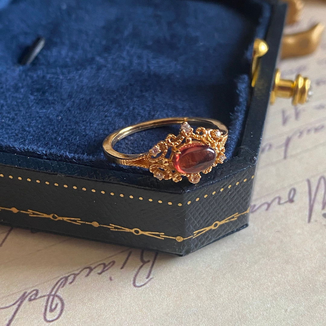 Olivenorma Night Rose-Natural Garnet Ring - image 4