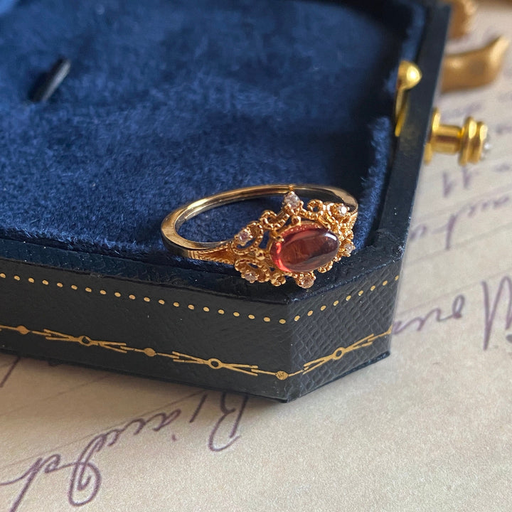 Olivenorma Night Rose-Natural Garnet Ring - image 4