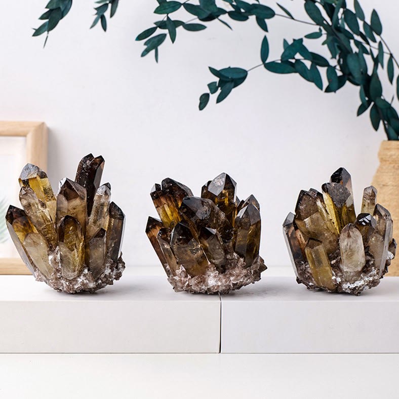 Olivenorma Natural Smoky Quartz Cluster Gemstone Decoration - image 3