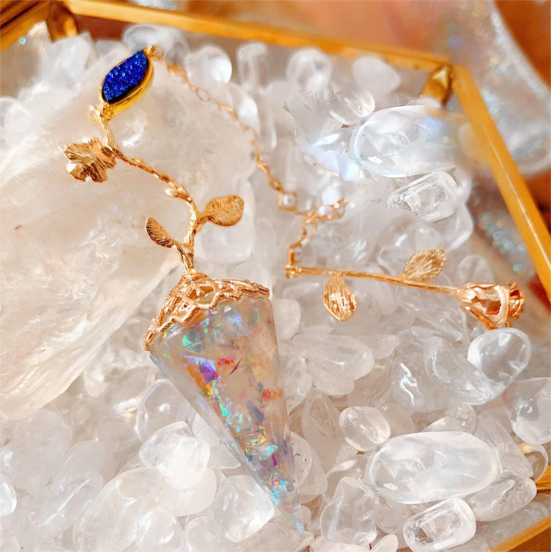 Olivenorma Clear Crystal Rose Protection Magnetic Pendulum - image 3