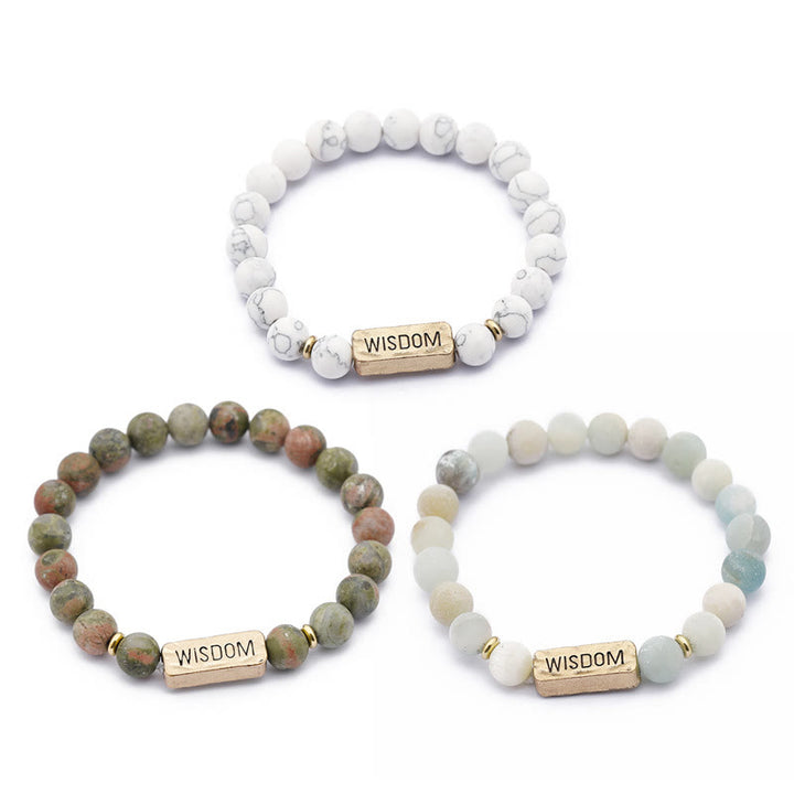 Olivenorma Natural Gemstone Wisdom Engraving Bracelet - image 14