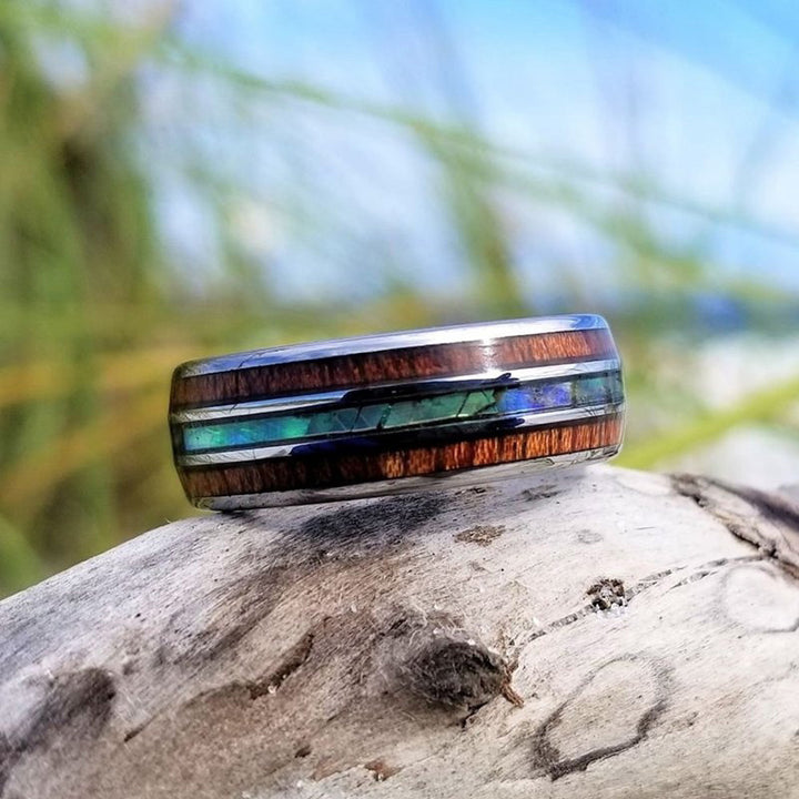 FREE Today: Koa Wood and Abalone Shell Tungsten Ring - image 5