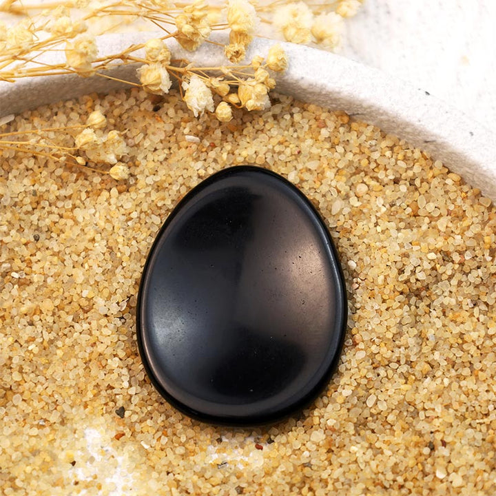 Olivenorma Black Onyx Egg Thumb Worry Stone - image 3