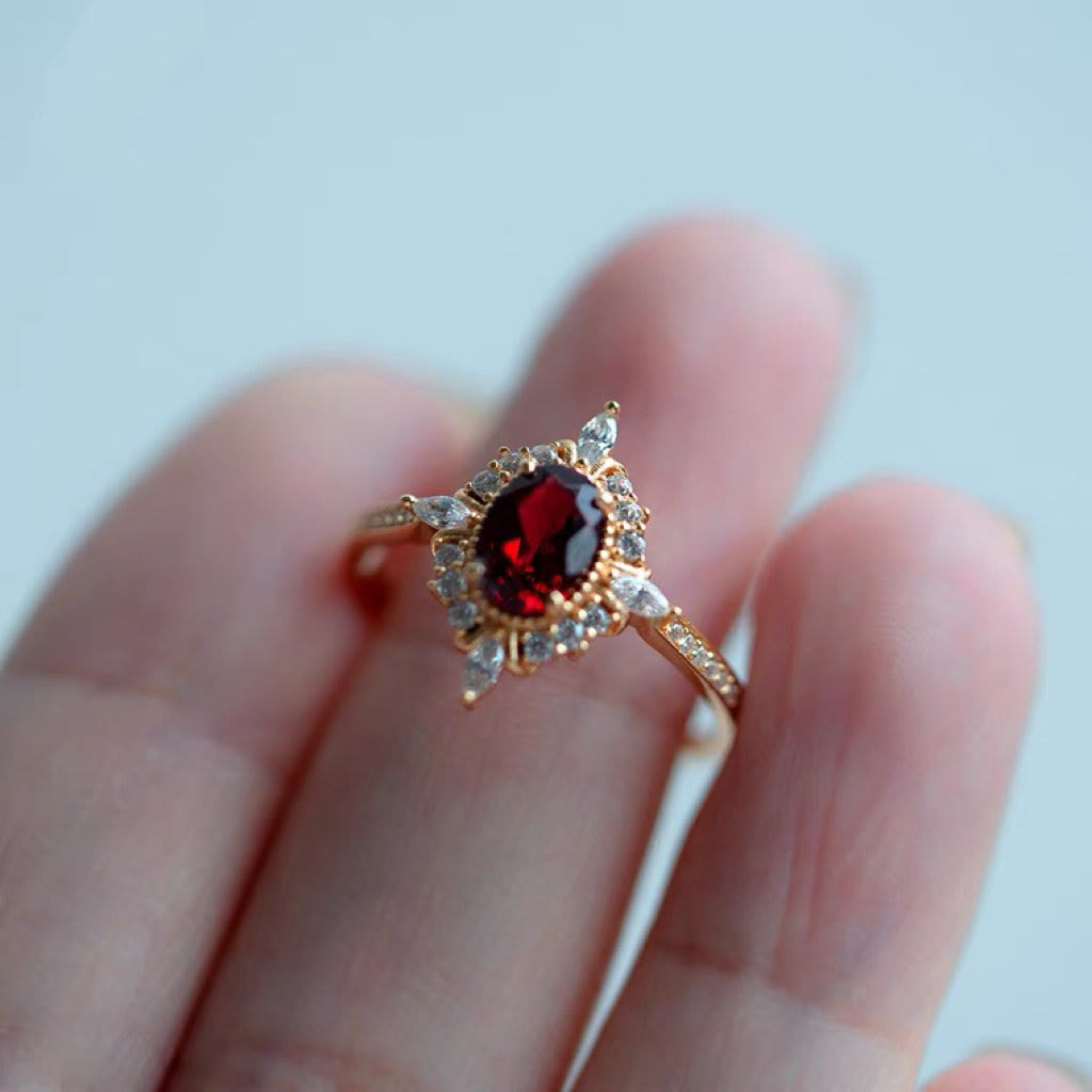 Olivenorma Vintage Ruby "Miss Rose" Atmosphere Ring - image 5