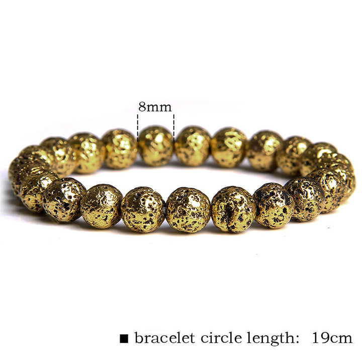 Olivenorma Plated Lava Stone 8mm Beaded Men Bracelet - image 9
