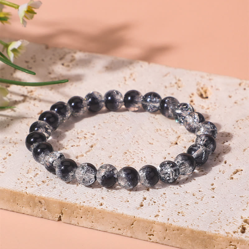 Olivenorma Transparent Black Contrast Beaded Mens Bracelet - Bracelet - image 0