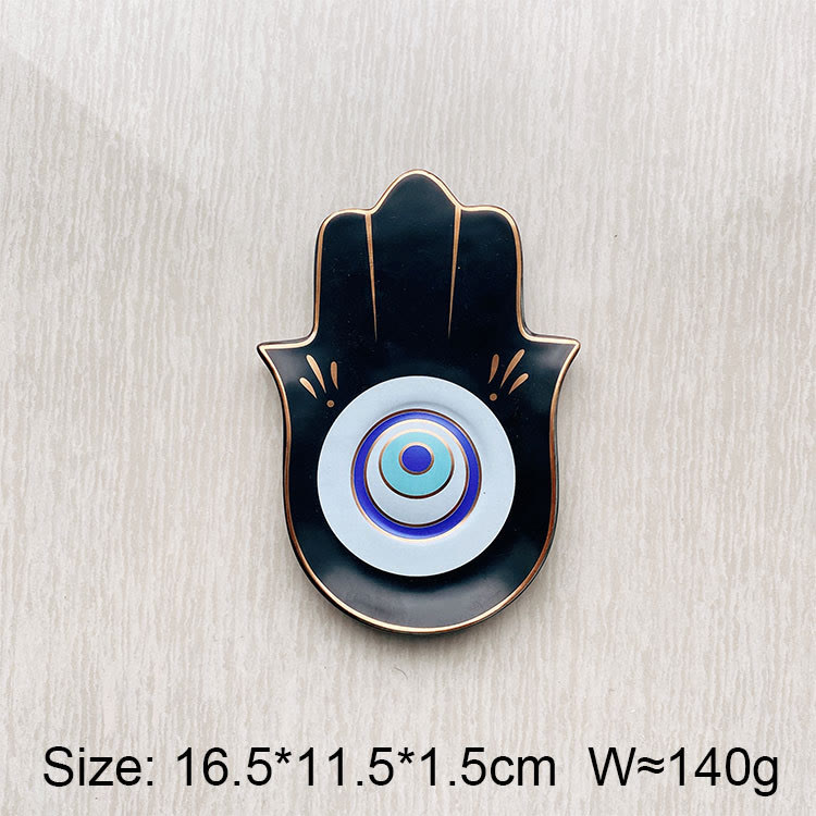 Olivenorma Hamsa Small Tray Evil Eye Jewelry Plate Coaster - Black - Hamsa Evil Eye#2 - image 12