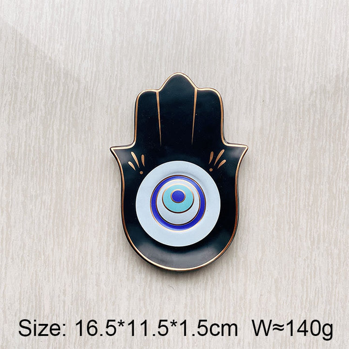 Olivenorma Hamsa Small Tray Evil Eye Jewelry Plate Coaster - Black - Hamsa Evil Eye#2 - image 12