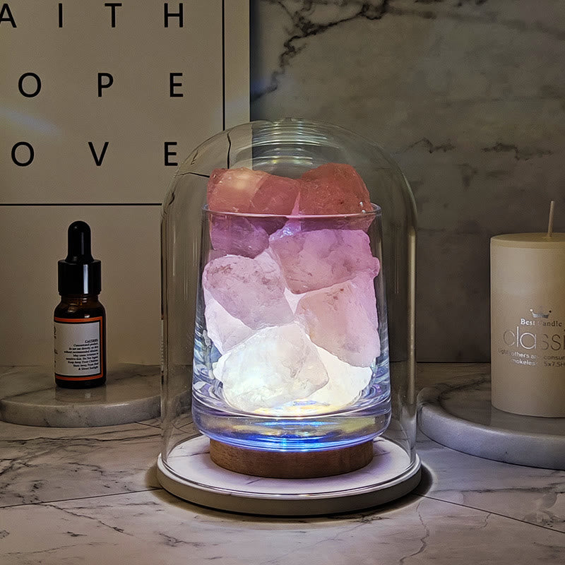Olivenorma Fireless Diffuser Stone Crystal Aromatherapy Lamp - Rose Quartz - Grapefruit Bergamot - image 3