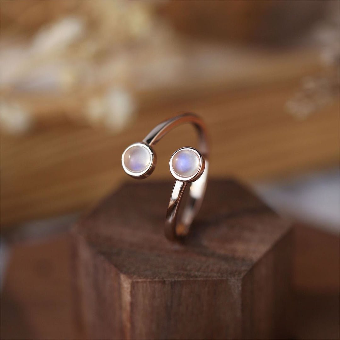 Olivenorma Moonstone S925 Open Adjustable Ring - Rose Gold - image 1