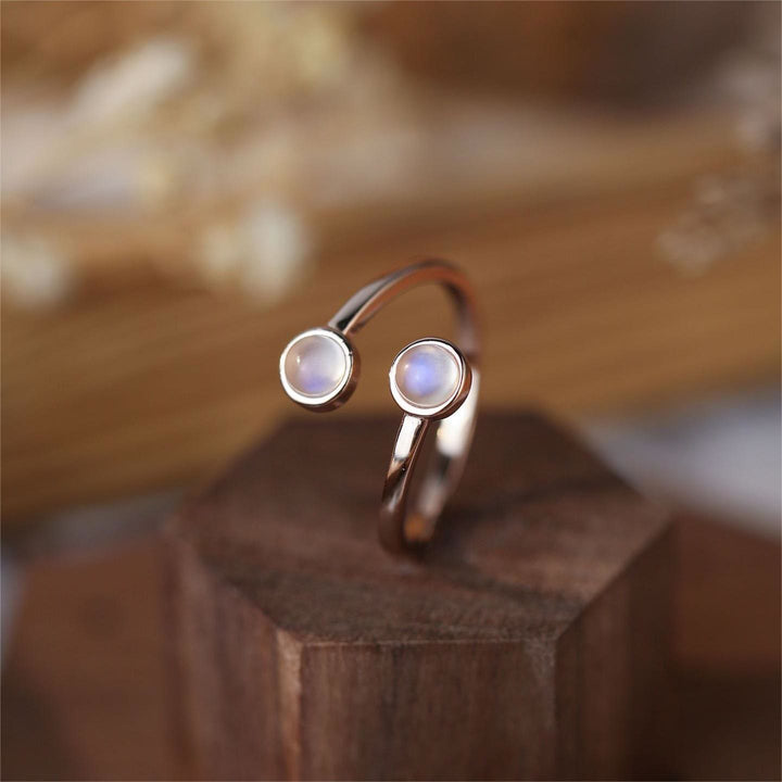 Olivenorma Moonstone S925 Open Adjustable Ring - Rose Gold - image 1