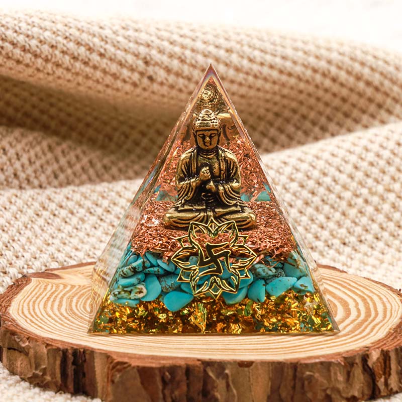 Olivenorma Turquoise Buddha Protection Orgone Pyramid - 3.93''*3.93''(10cm X 10cm) - YES PLEASE $8 - image 0