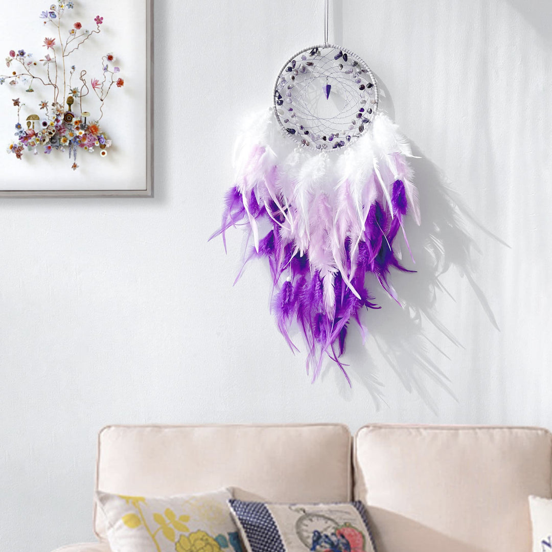 Olivenorma Amethyst Gravel Pendulum Pendant Purple Dream Catcher - image 10