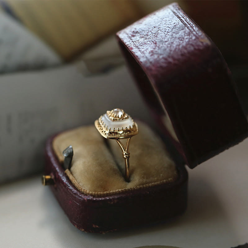 Olivenorma Square Clear Quartz Vintage Ring - image 10