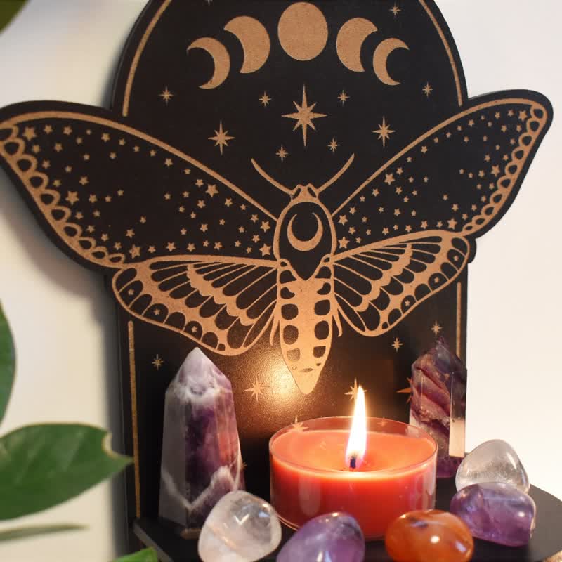 Olivenorma Magical Moth Moon Altar Crystal shelf - image 2