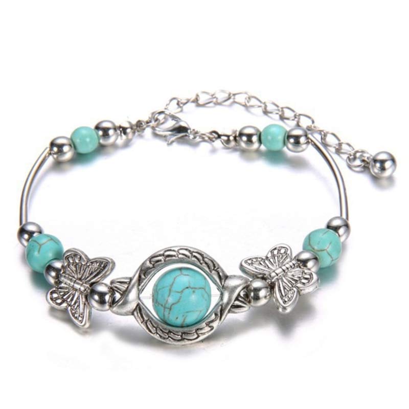 Olivenorma Turquoise Sphere Butterfly Bracelet - Turquoise - image 0