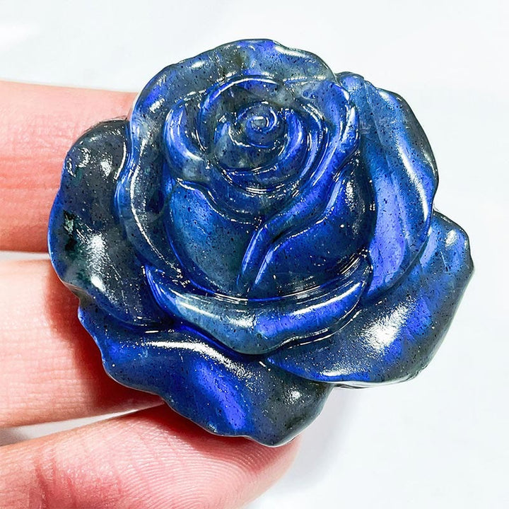 Olivenorma Natural Labradorite Moon Face Ornaments Gemstone Decoration - Rose #Labradorite - image 6