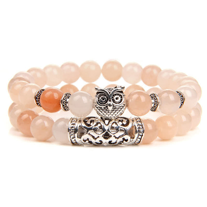 Olivenorma Owl Natural Crystal Beads Bracelet - Light Carnelian - image 0