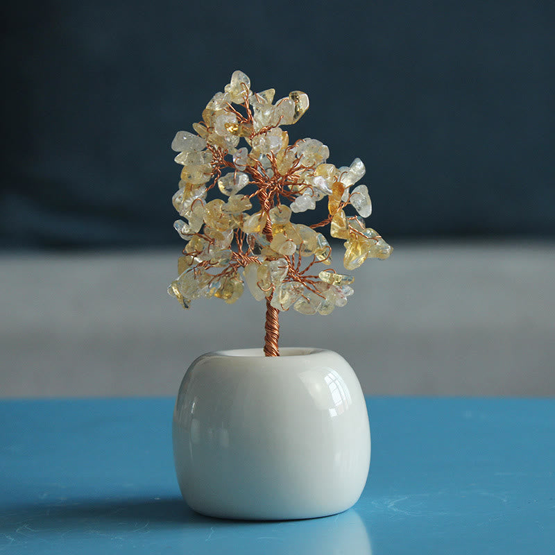 Olivenorma Multi Crystal Gemstone Feng Shui Tree - Citrine - image 1