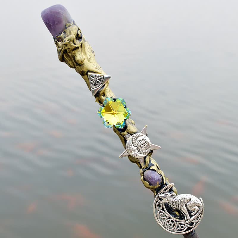 Olivenorma Moon And Sun Fairy Crystal Wands - Amethyst#1 - image 9