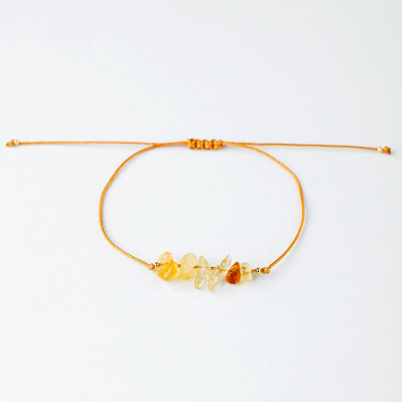 Olivenorma "Nature's Healing Wishes" Irregular Gemstone Braided Bracelet  - Citrine - image 21