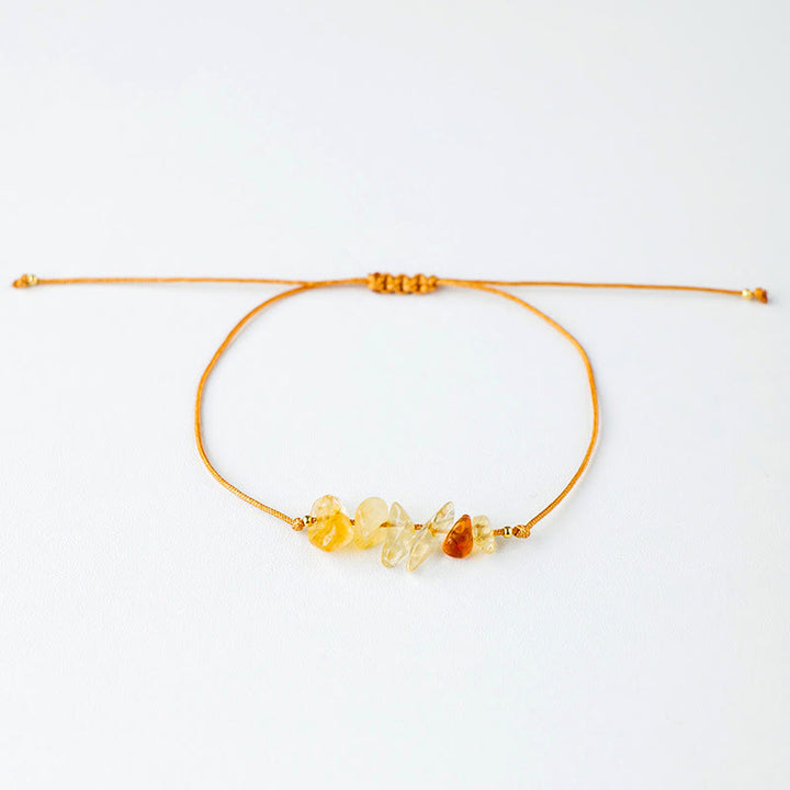 Olivenorma "Nature's Healing Wishes" Irregular Gemstone Braided Bracelet  - Citrine - image 21