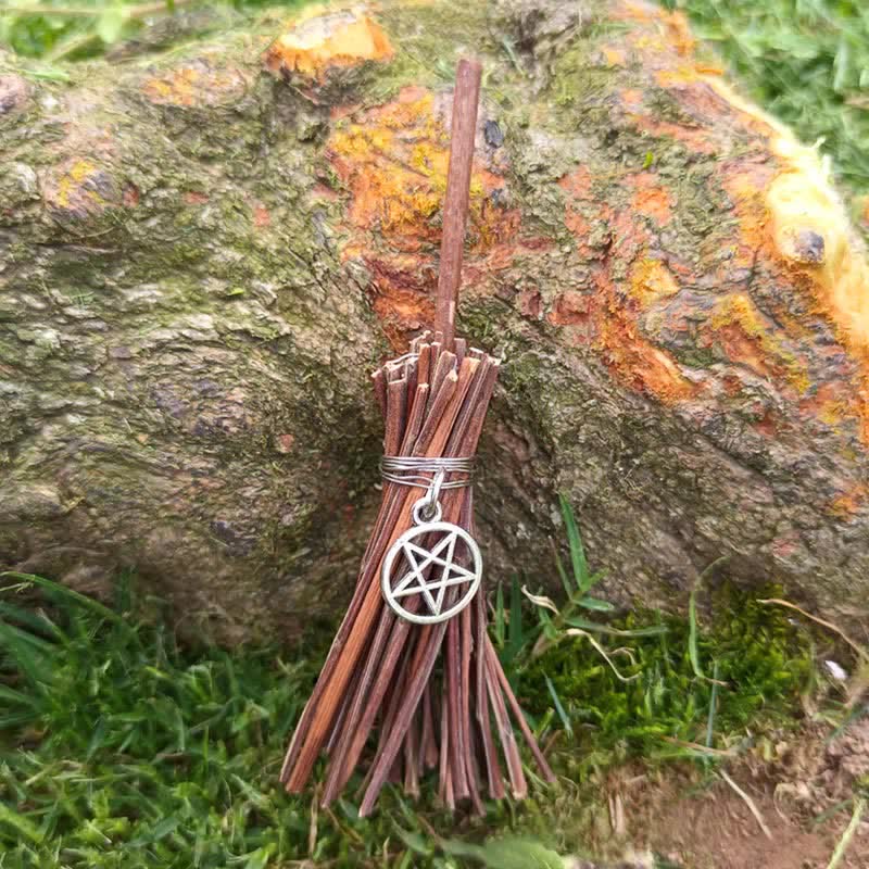 Olivenorma Handmade Mini Crystal Turtle Broom Ornament - Branch & Pentagram - image 17