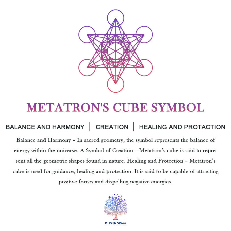 Olivenorma Amethyst Metatron's Cube Symbol Necklace - image 6