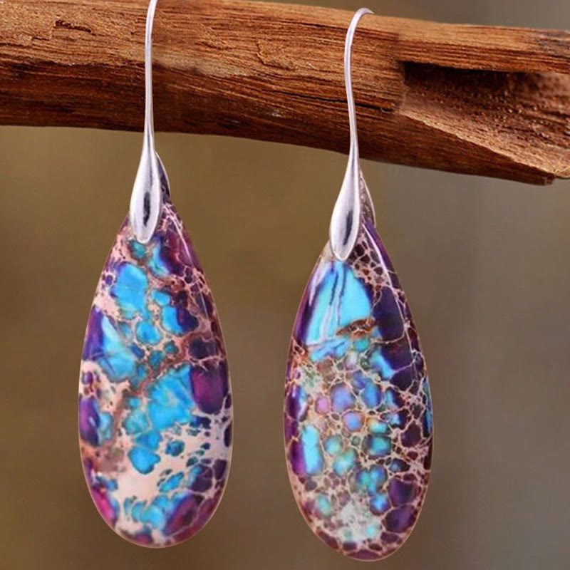 Olivenorma Drop Shape Emperor Stone Earrings - image 1