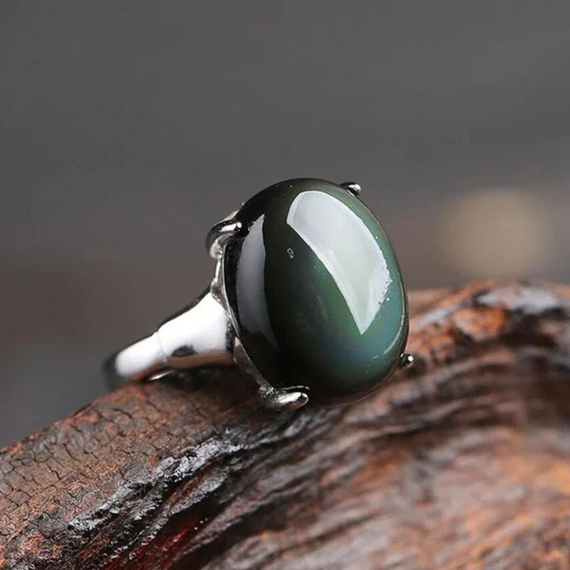 Olivenorma"Spiritual Protection" Natural Obsidian Ring - Obsidian - image 0