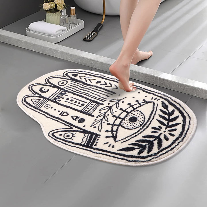 Olivenorma White Hamsa Symbol Soft Area Carpet - image 2