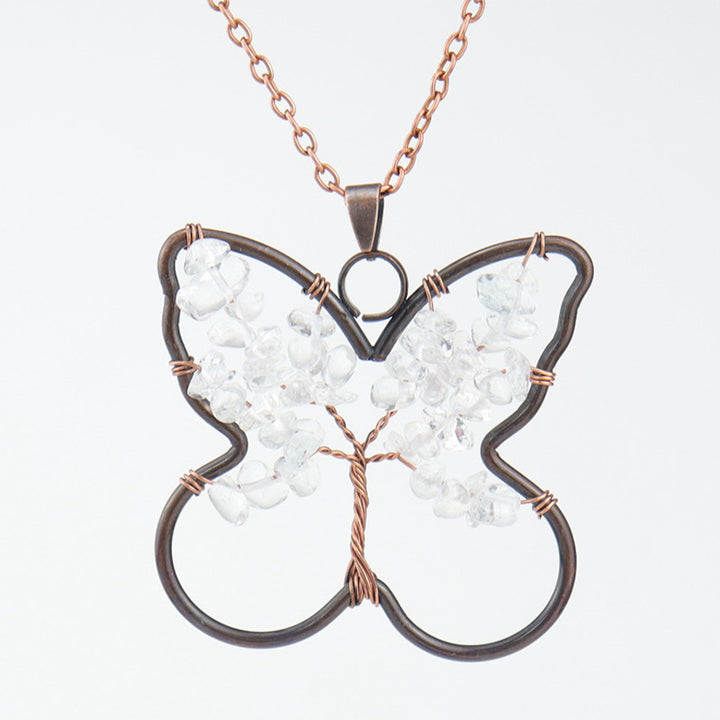 Chakra Butterfly Healing Necklace - Clear Crystal - image 7