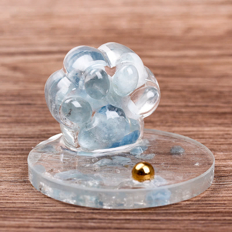 Olivenorma Natural Stone Epoxy Cat Claw Mobile Phone Holder - Aquamarine - image 35