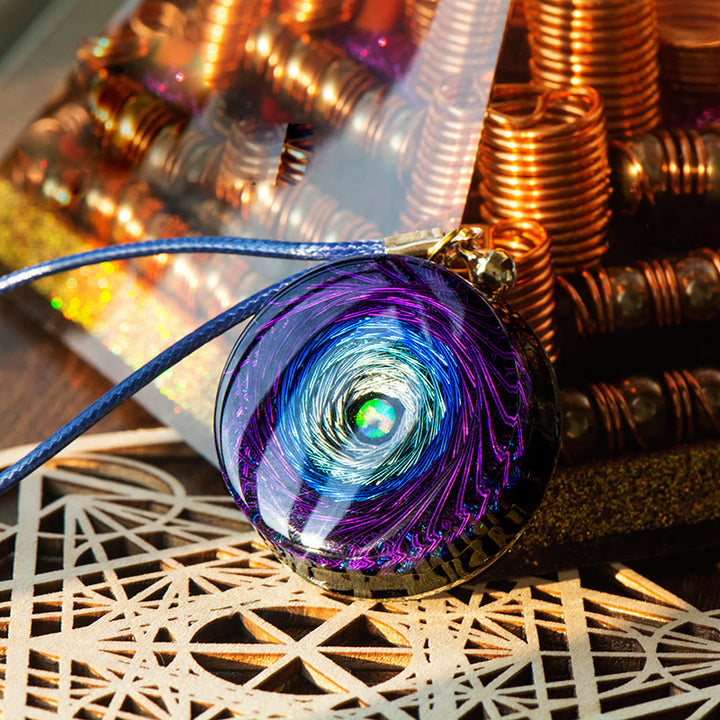 Olivenorma Rainbow Swirl Purple Pendant Orgone Necklace - Orgone Necklace - image 0