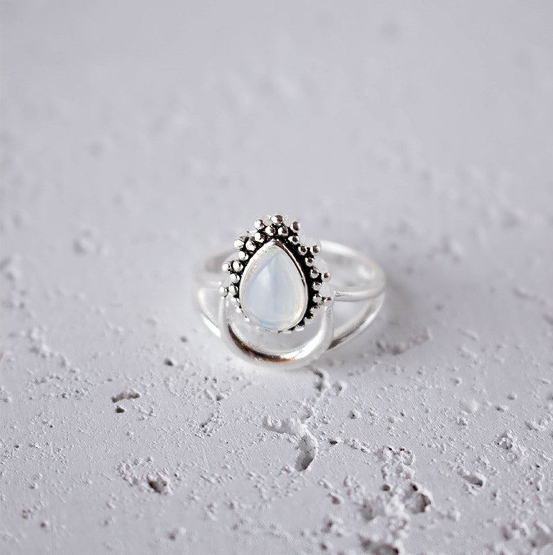The Crescent Moon Moonstone Ring  - image 1