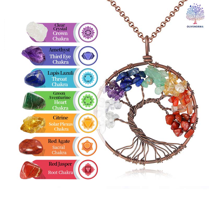 Olivenorma Natural Chakra Tree Of Life Necklace - image 4