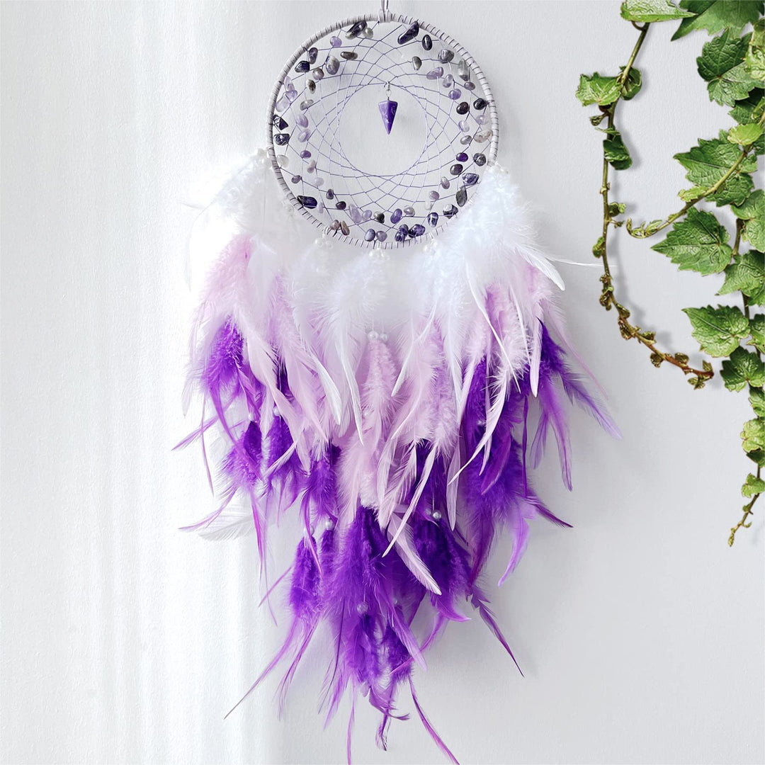 Olivenorma Amethyst Gravel Pendulum Pendant Purple Dream Catcher - image 11