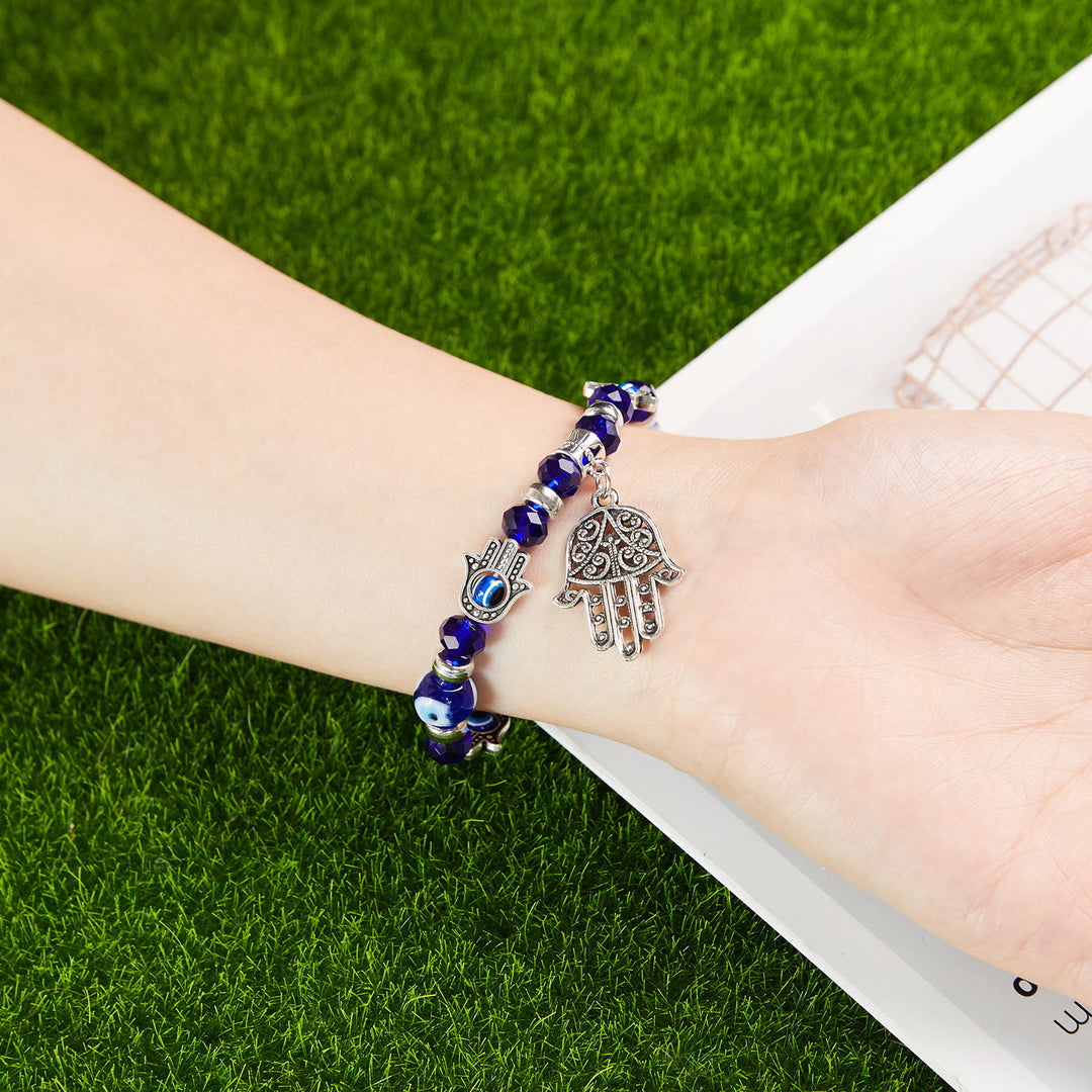 Olivenorma Evil Eye Hamsa Pendant Epoxy Zircon Bracelet - image 15