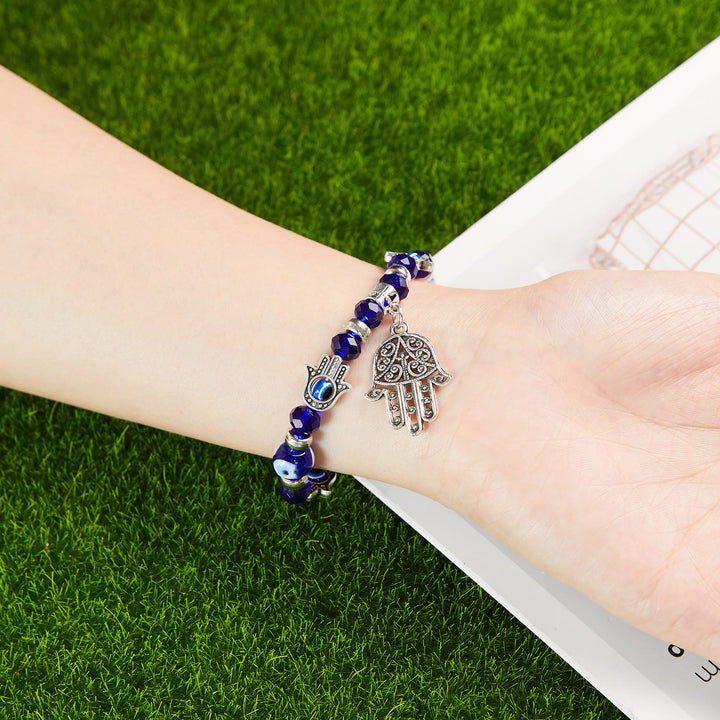 Olivenorma Evil Eye Hamsa Pendant Epoxy Zircon Bracelet - image 15