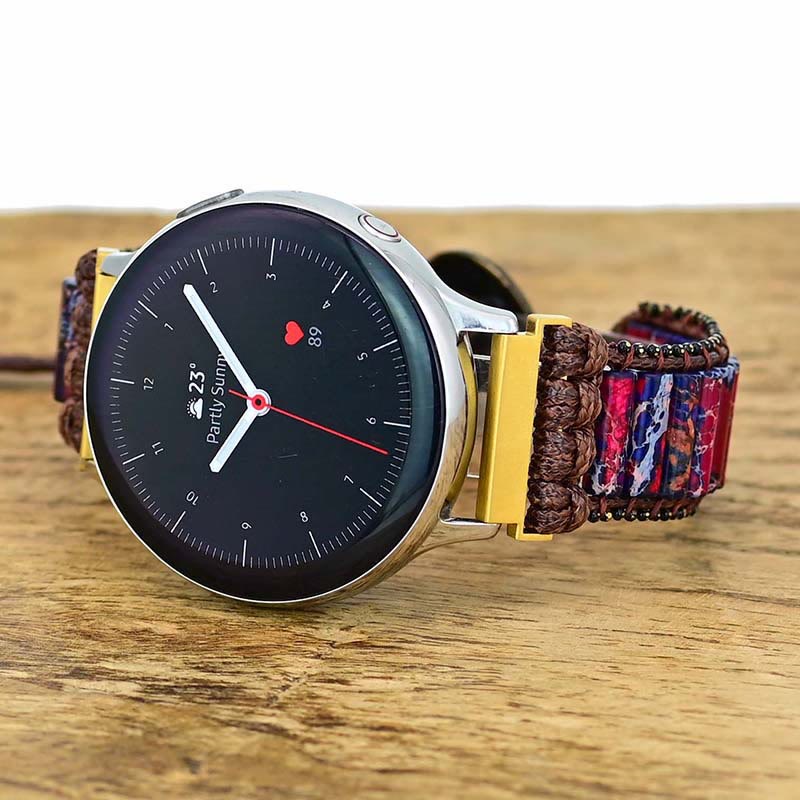 Olivenorma Rose Red Blue Emperor Stone Samsung Strap Wrap Bracelet - image 1