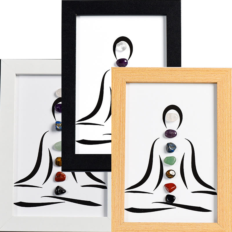 Olivenorma Yoga Meditation Posture Chakra Stone Photo Frame Decoration - image 1
