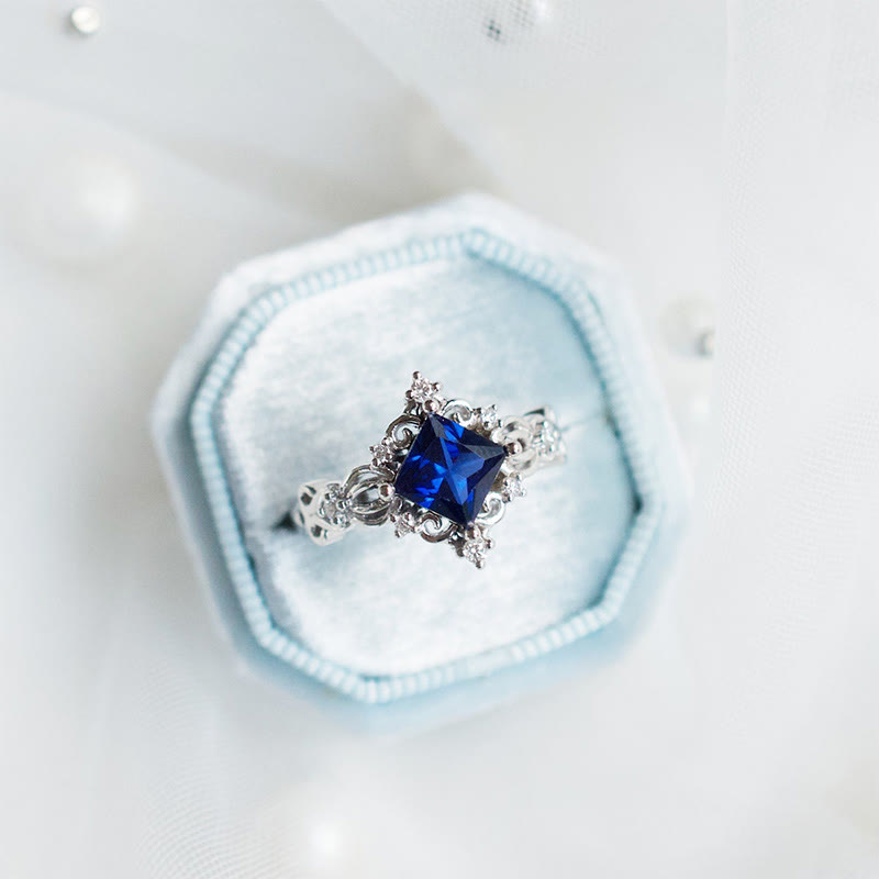 Olivenorma Square Sapphire Ring - image 1