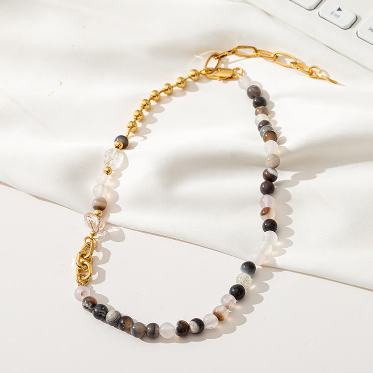 Olivenorma Natural Stone Semi Precious Stone Beaded Clavicle Necklace - image 3