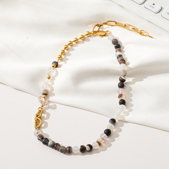 Olivenorma Natural Stone Semi Precious Stone Beaded Clavicle Necklace - image 3
